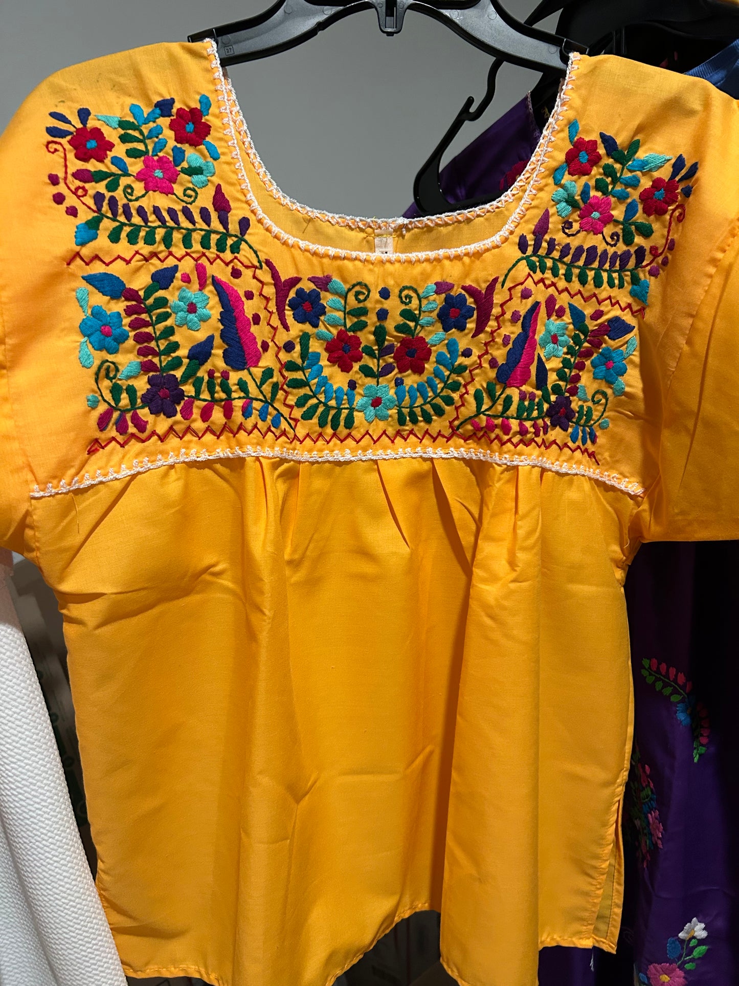 Adult medium yellow embroidery top