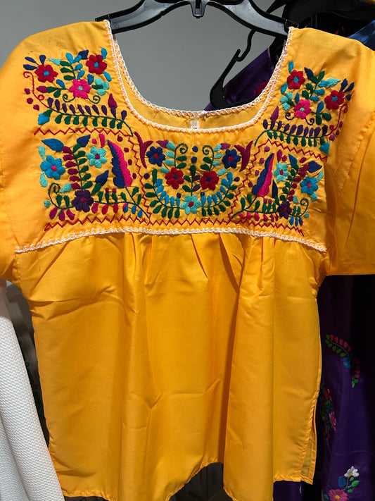 Adult medium yellow embroidery top