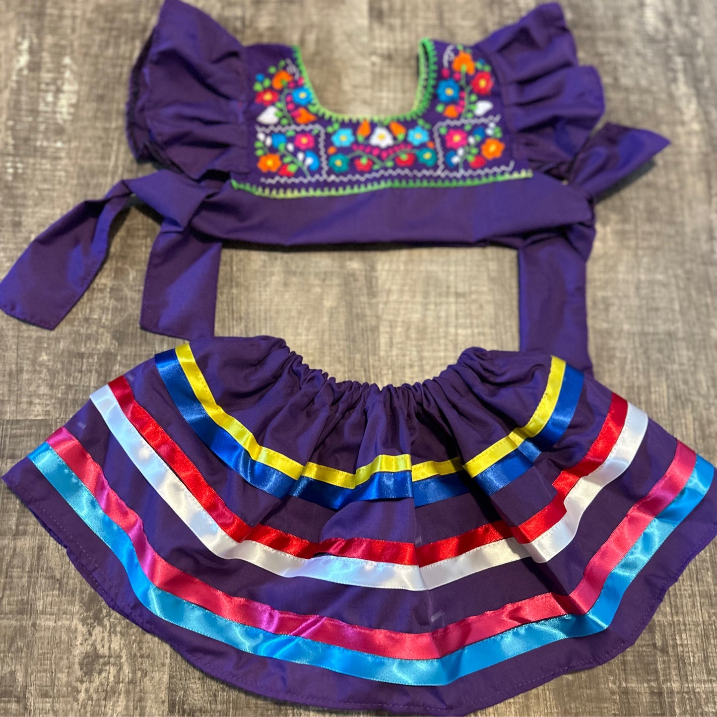 12M Purple Top with ribbon skirt